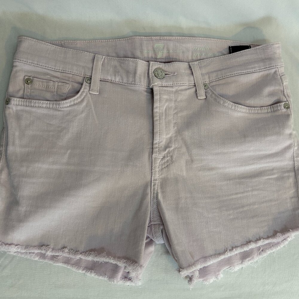 7 For All Mankind  pale pink jean shorts